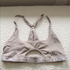 Lounge Ribbed Racerback Bralette - Taupe